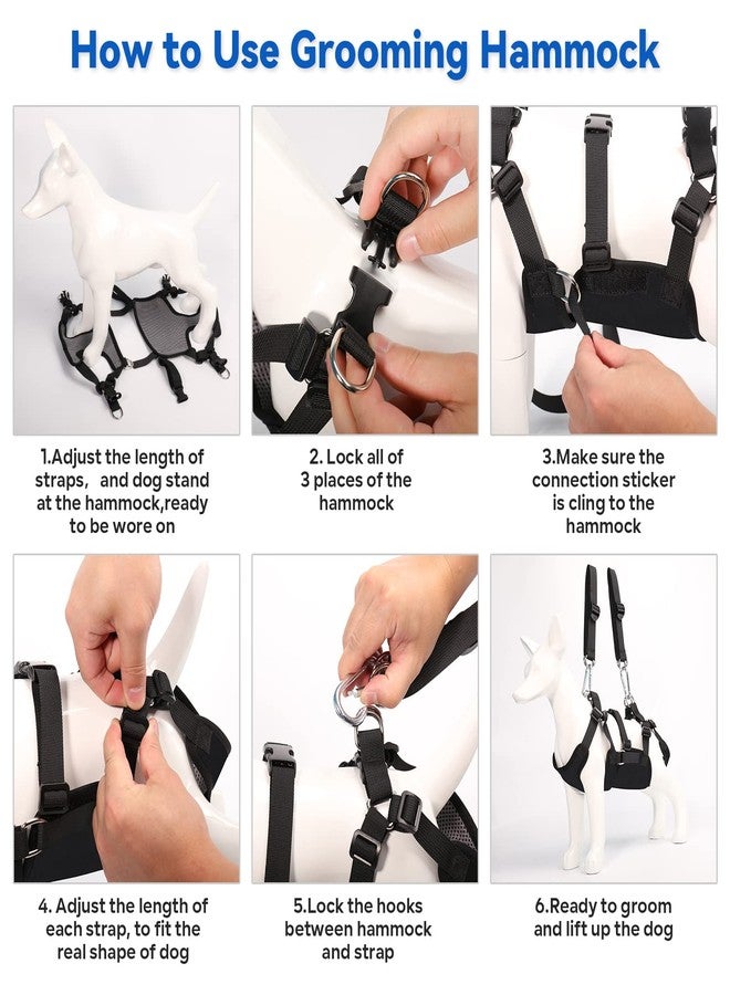 Mypin 2 in 1 Pet Grooming Hammock with No-Pull Harness, Disassembles into Leash, Adjustable Loop/Leash, Stainless Hooks, Small Size for Cat/Dog - Image 4